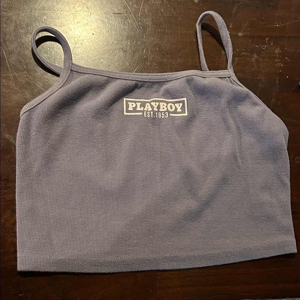 Playboy Lavender Ribbed Tank Top